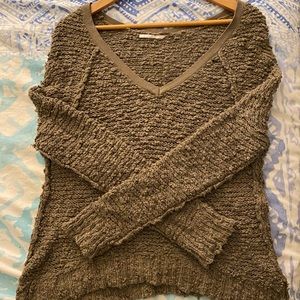 Free People Songbird Shaggy V-Neck Sweater